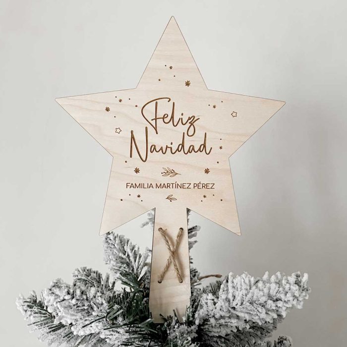 Estrella Árbol Navidad Wooden Love