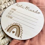 Placa Hola Mundo Arcoiris Wooden Love