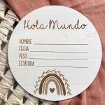 Placa Hola Mundo Arcoiris Wooden Love