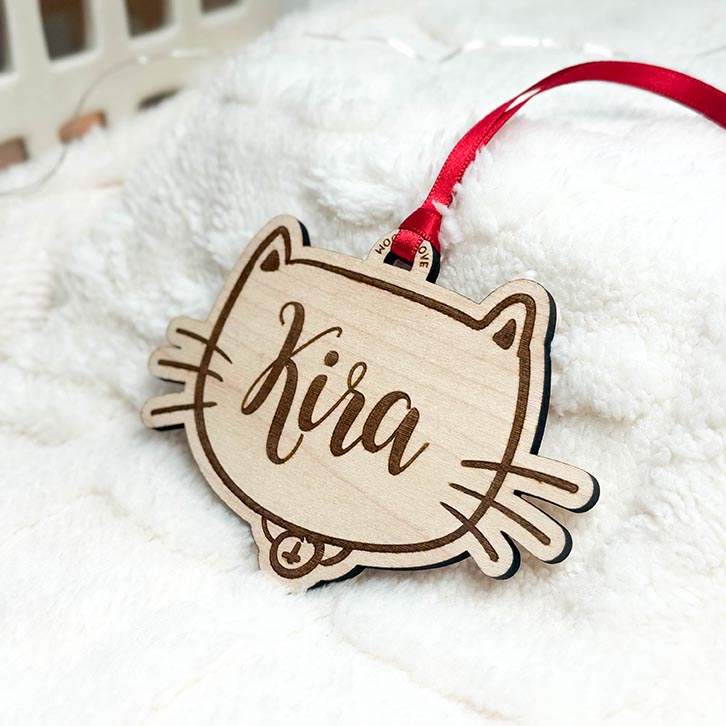 Adorno Navidad personalizado Kitten3 - Wooden Love