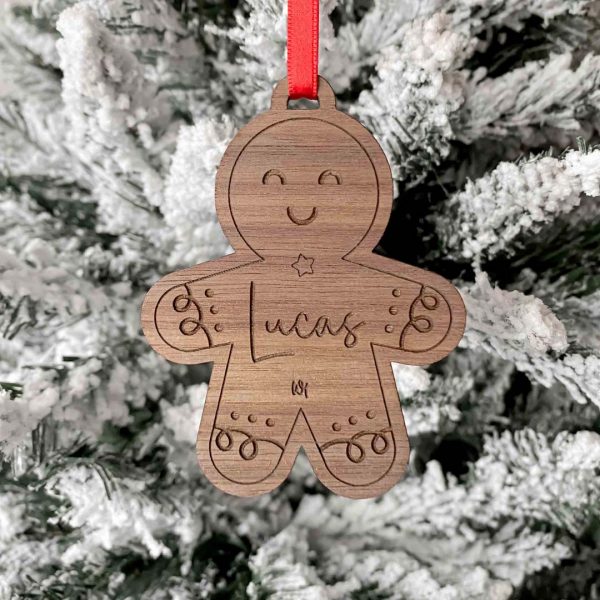 Adorno de Navidad Gingerbread2 Wooden Love