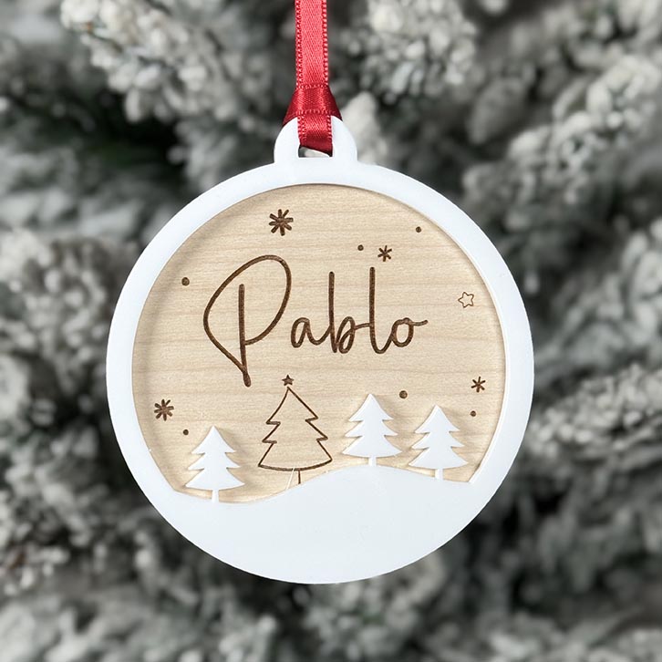 Bola Navidad personalizada Tree1 - Wooden Love
