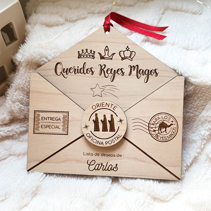 Sobre carta Madera Reyes Magos - Wooden Love
