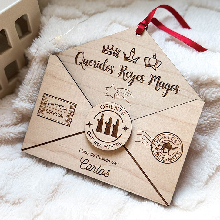 Sobre carta Madera Reyes Magos1 - Wooden Love