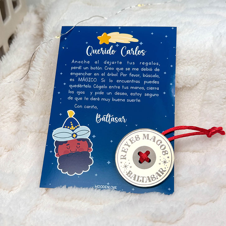Botón perdido Reyes Magos personalizado - Wooden Love