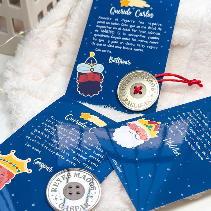 Botón perdido Reyes Magos personalizado - Wooden Love